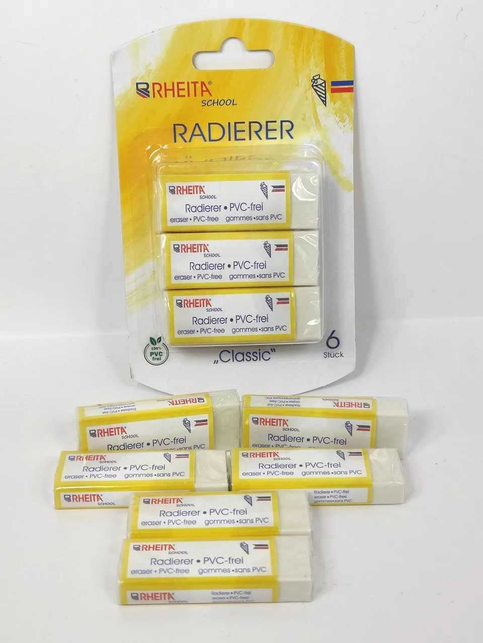 rheita-radierer-wei-pvc-frei-62-x-22-x-10-mm-6-st-ck-auf-blisterkarte image 1