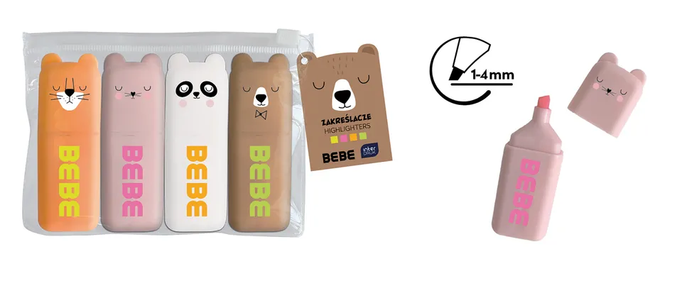 rheita-interdruk-textmarker-bebe-friends-4er-set-im-beutel image 1