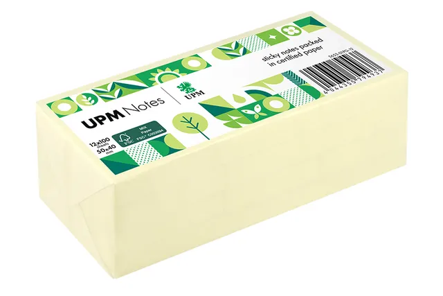 upm-notes-haftnotizen-gelb-50-x-40-mm-12-bl-cke-100-blatt image 1