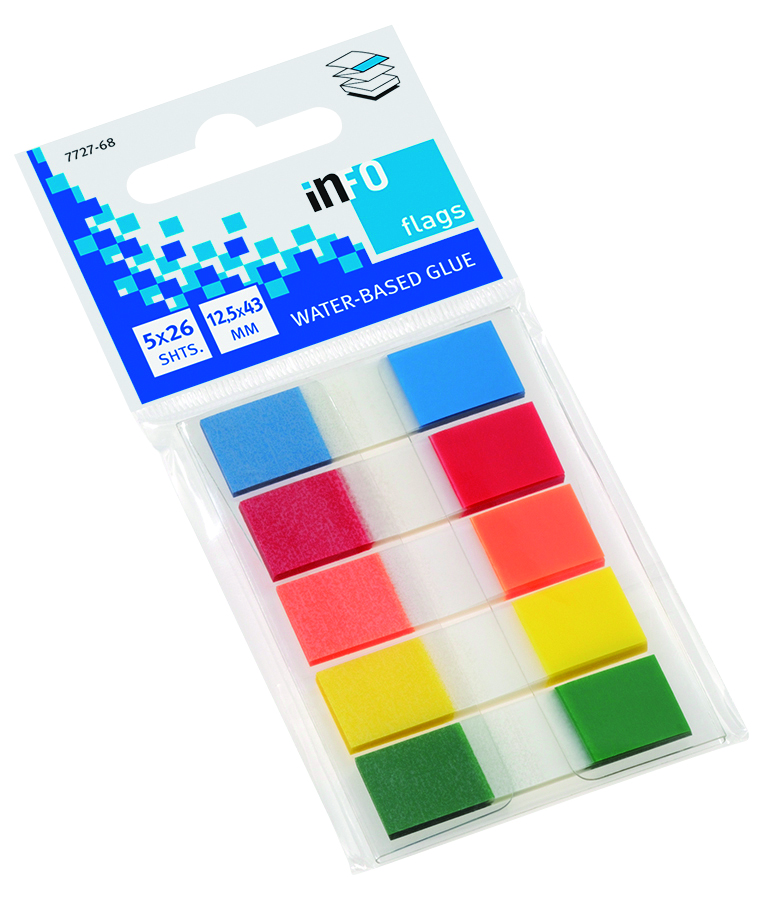globalnotes-pet-flags-12-5x43mm-5-farben-transparent-130-blatt-mit-clip image 1