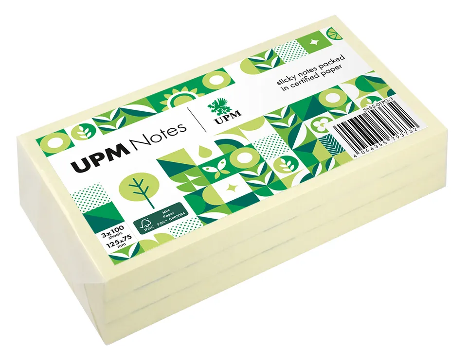 rheita-upm-notes-haftnotizen-gelb-125x75-mm-3x-100-blatt image 1