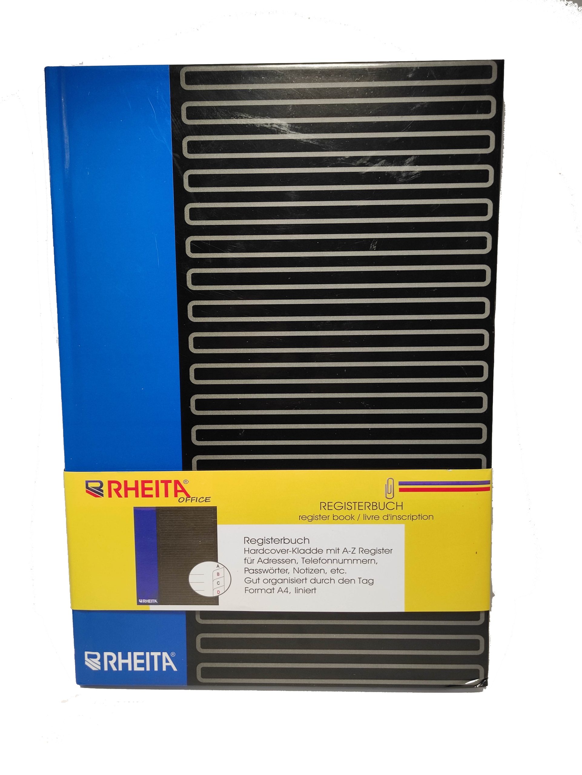 rheita-registerbuch-din-a4-liniert-96-blatt-90g-m-a-z-fsc-schwarz-blau image 1