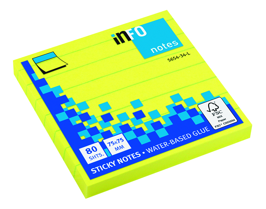 rheita-haftnotizen-brillantgr-n-liniert-75x75-mm-12x80-blatt image 1