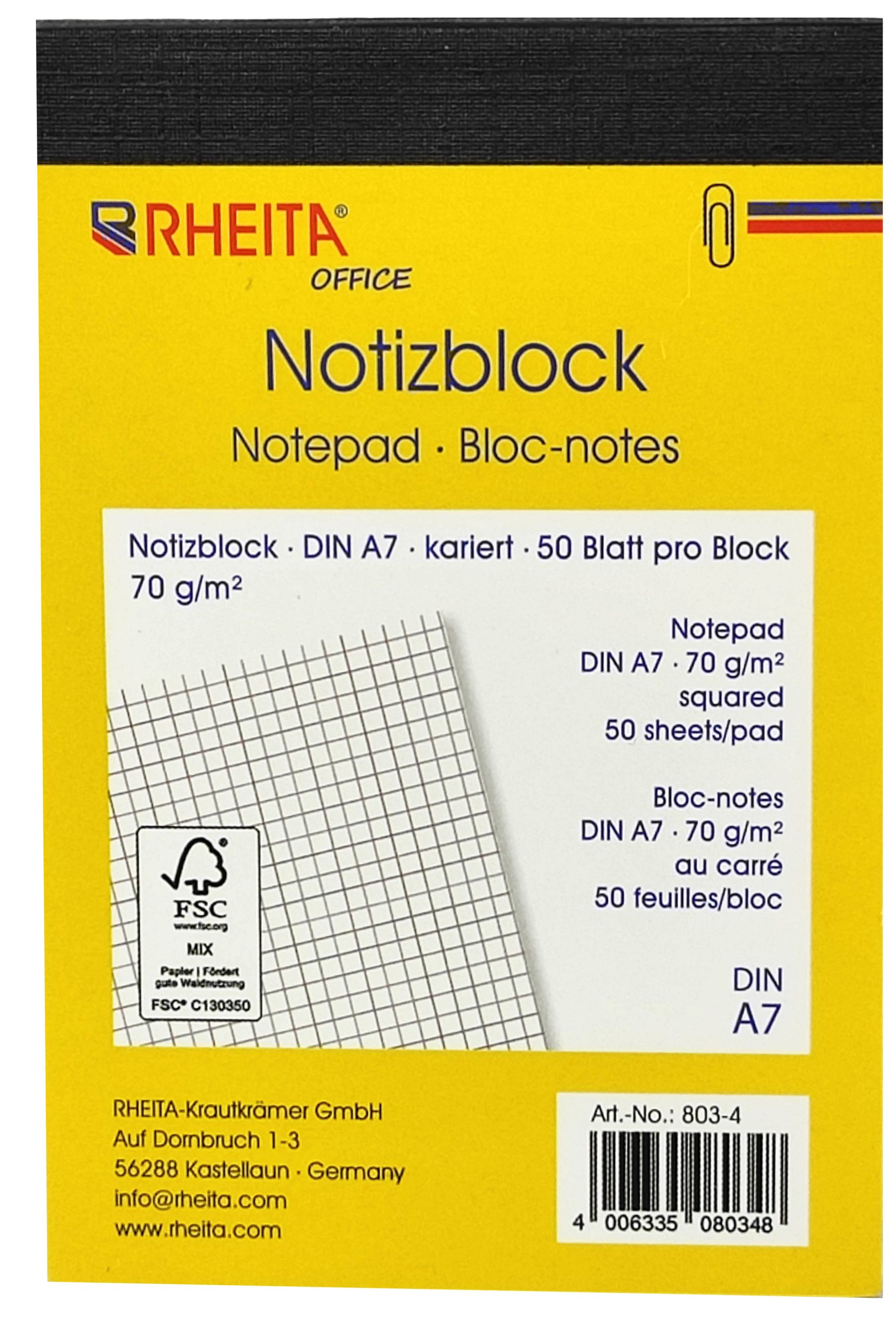 rheita-notizbl-cke-a7-kariert-4er-pack-mit-50-blatt-pro-block image 1
