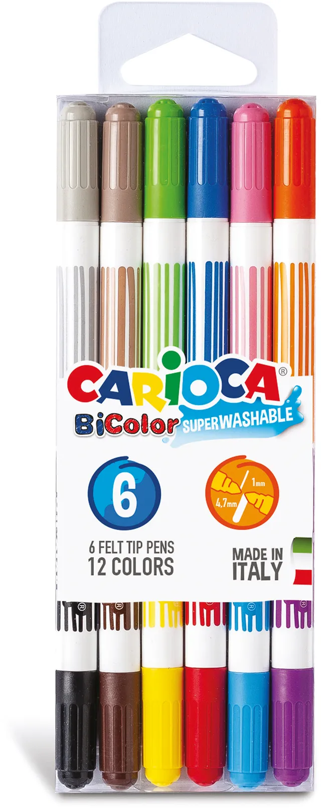 carioca-bi-color-fasermaler-6-st-ck-4-7-mm-spitze-2-farben-pro-stift image 1
