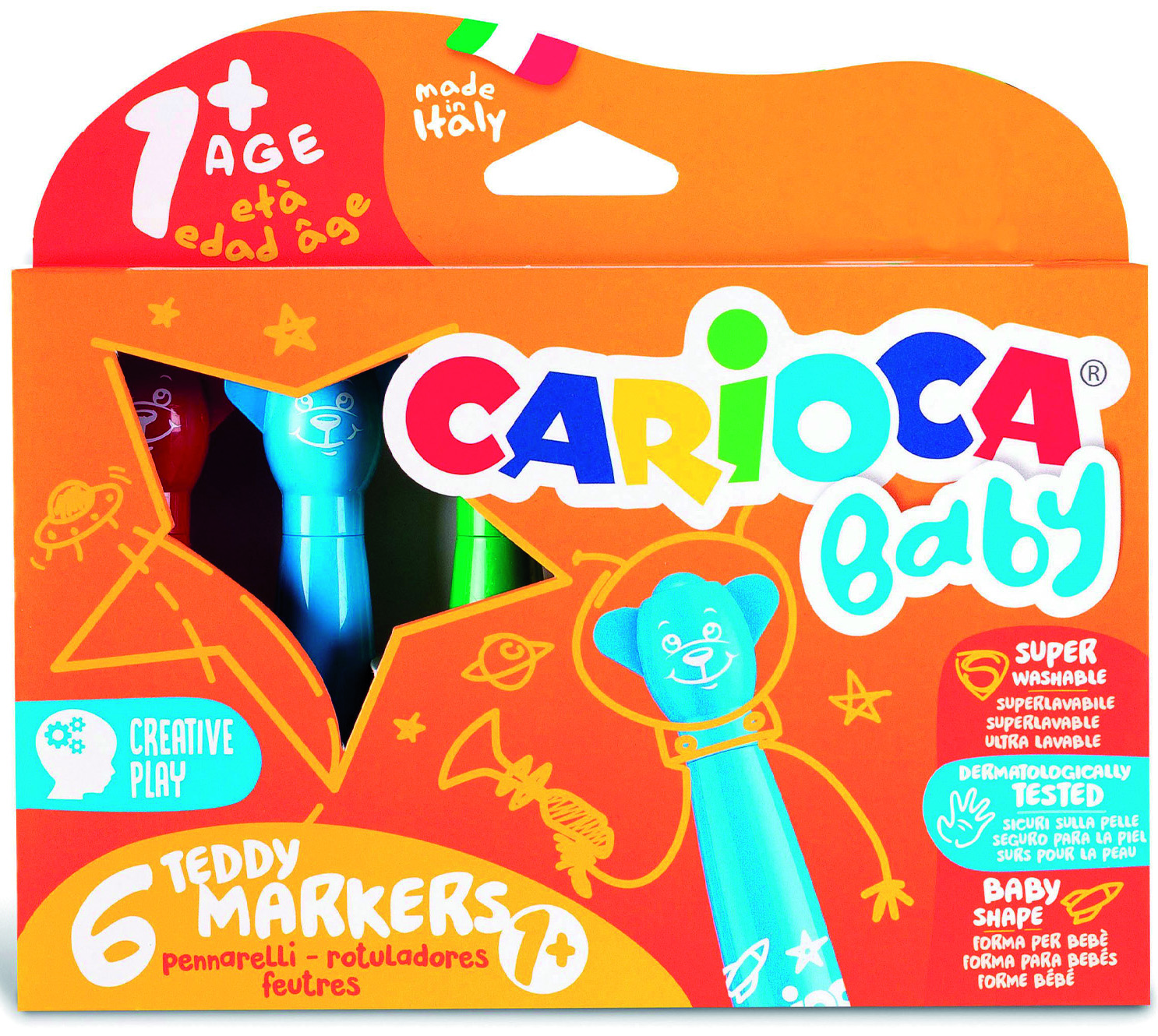carioca-baby-teddy-fasermaler-6-st-ck-ab-12-monate-auswaschbar image 1