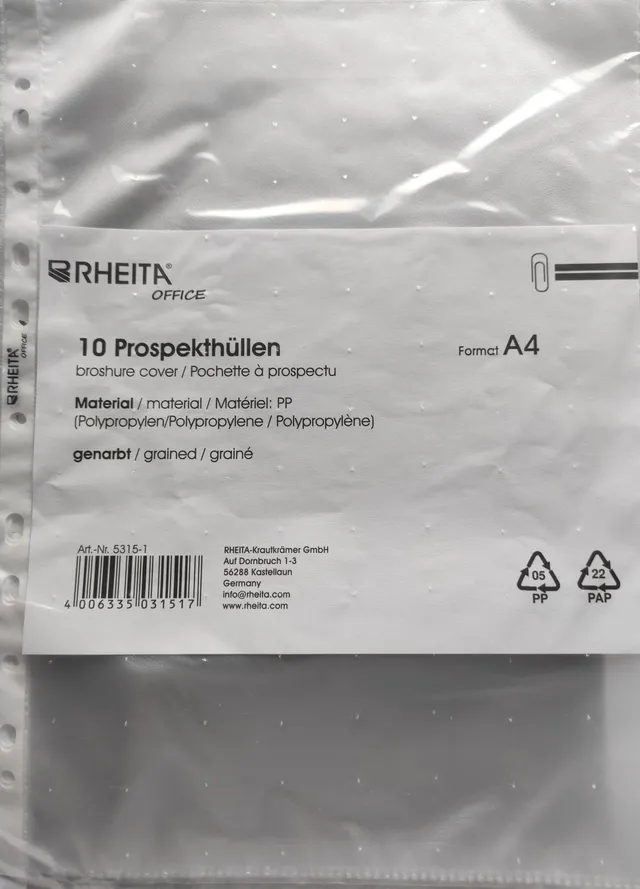 rheita-pp-prospekth-lle-din-a4-genarbt-50-10-st-ck-transparent image 1