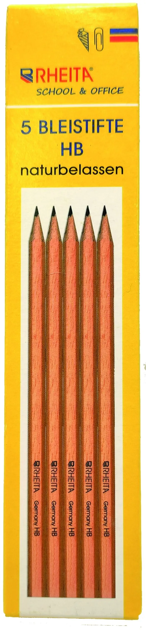 rheita-bleistifte-naturbelassen-hb-hexagonal-5-st-ck-im-pappetui image 1