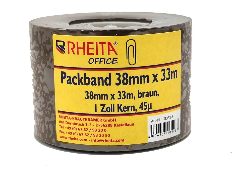 rheita-packband-38-mm-x-33-m-braun-1-zoll-kern-45 image 1