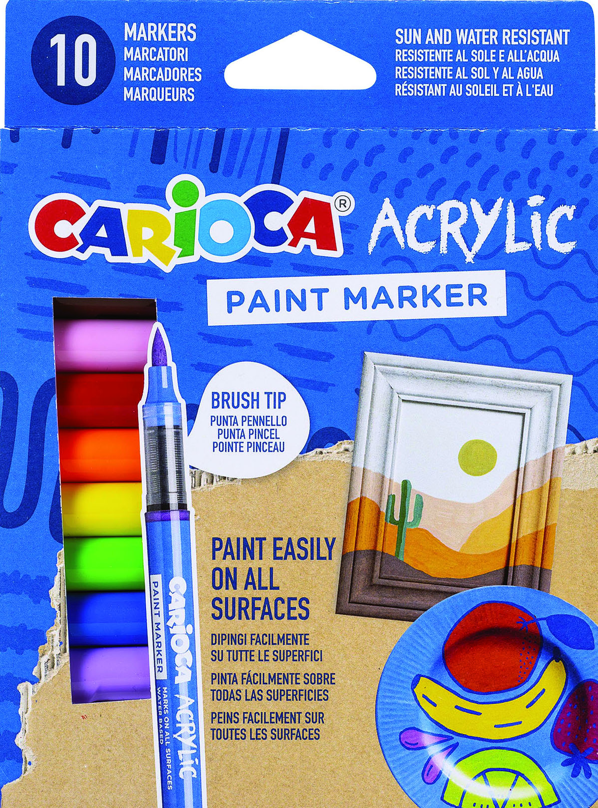 carioca-acrylic-marker-10er-set-pinselspitze-mehrfarbig image 1