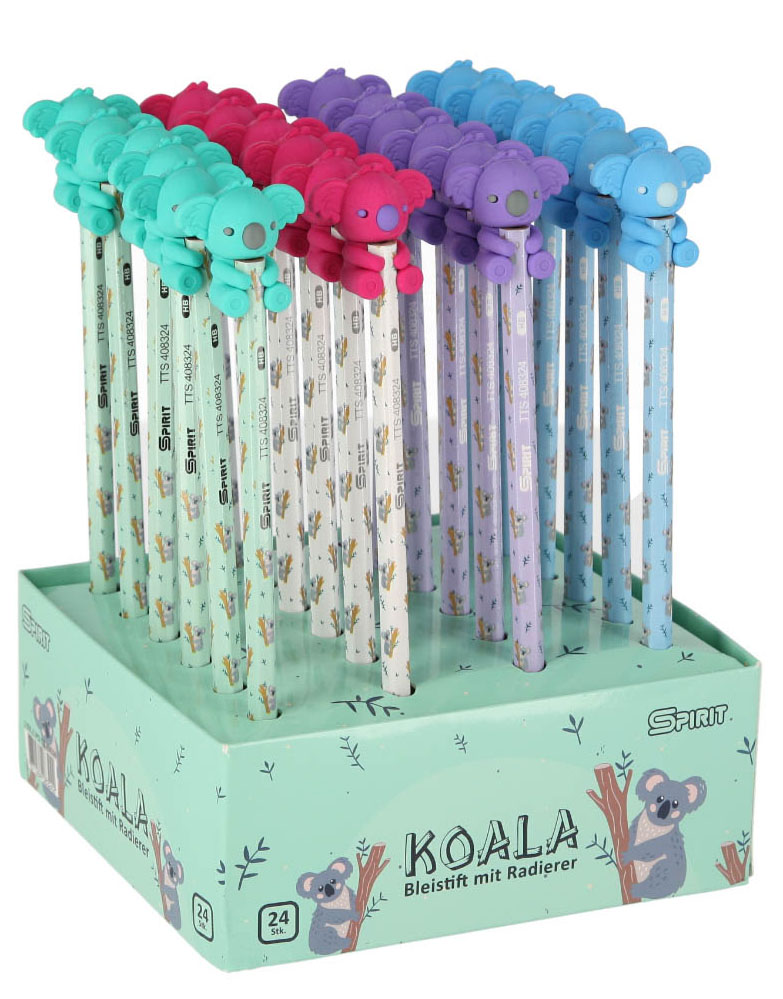 rheita-gataric-bleistift-hb-mit-koala-radierer-2-2-mm-24-st-ck-display image 1