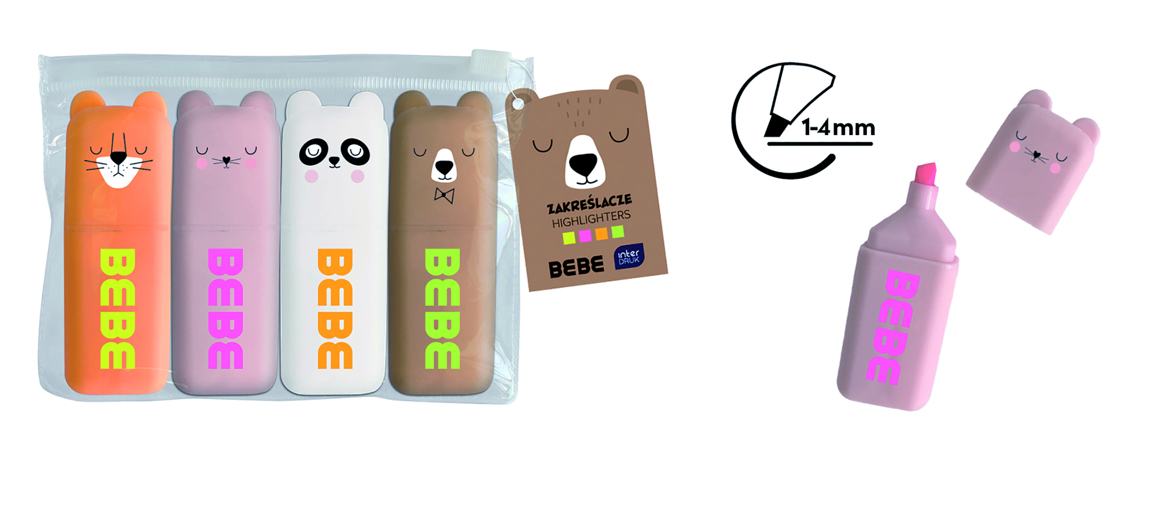 rheita-interdruk-textmarker-bebe-friends-4er-set-im-beutel image 1