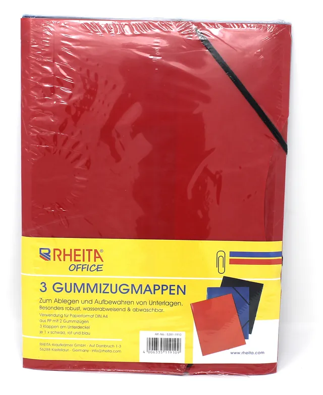 rheita-gummizugmappen-3er-set-a4-pp-rot-schwarz-blau image 1