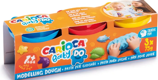 carioca-baby-dough-kinderknete-3-x-75-g-ab-12-monate image 1